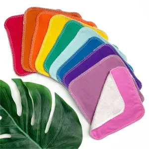 10 Organic Reusable Wipes - Plain Coloured Baby Wipes