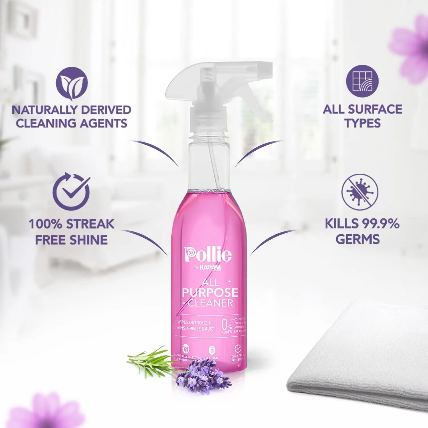 12641 All Purpose Cleaner | Kills 99.9% germs | Cleans Tough Stains, Grease and Rust on Gas Stove, Chimney, Kitchen Sinks, Walls, Rusty Surfaces (400 ml)