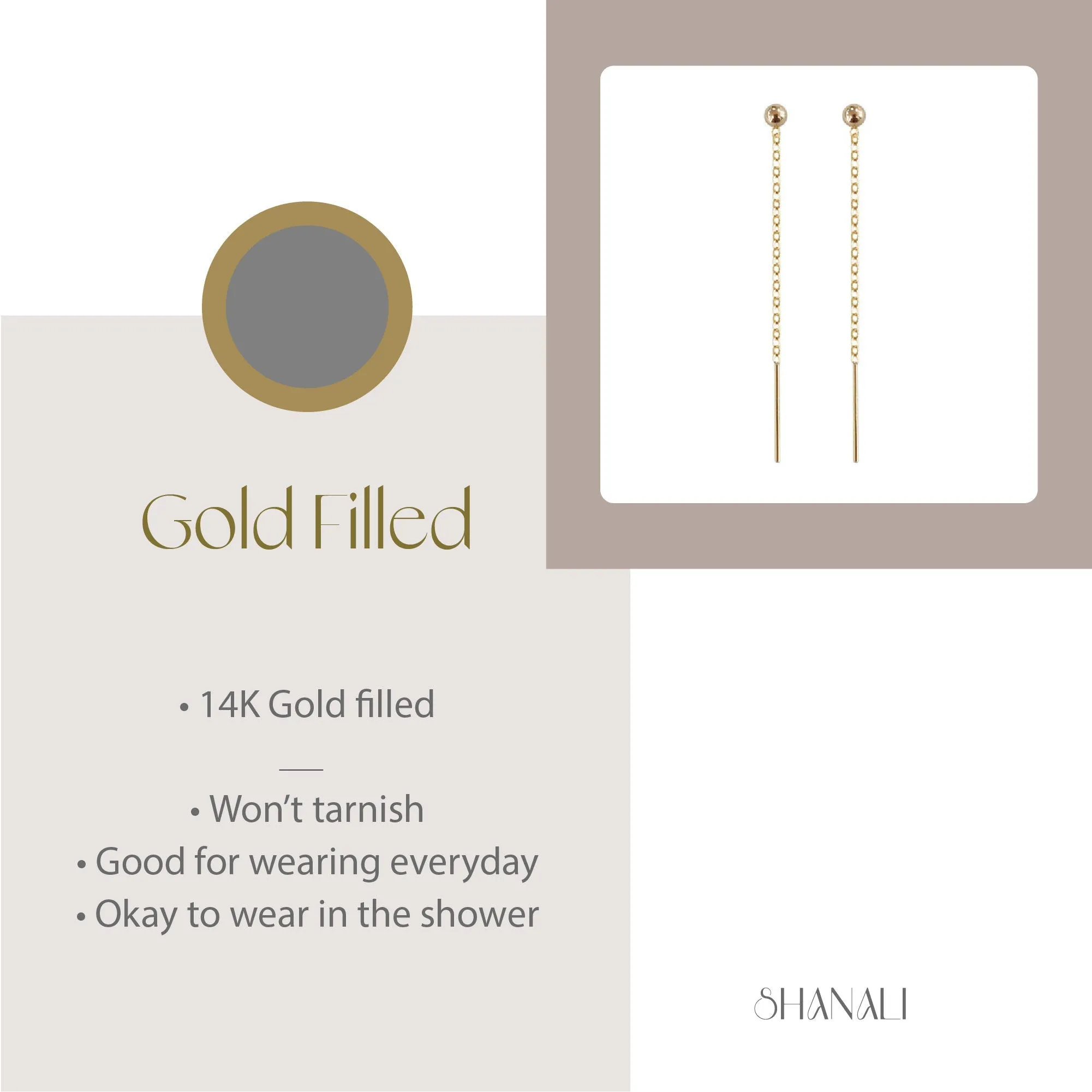 14k Gold Filled Threader Earrings
