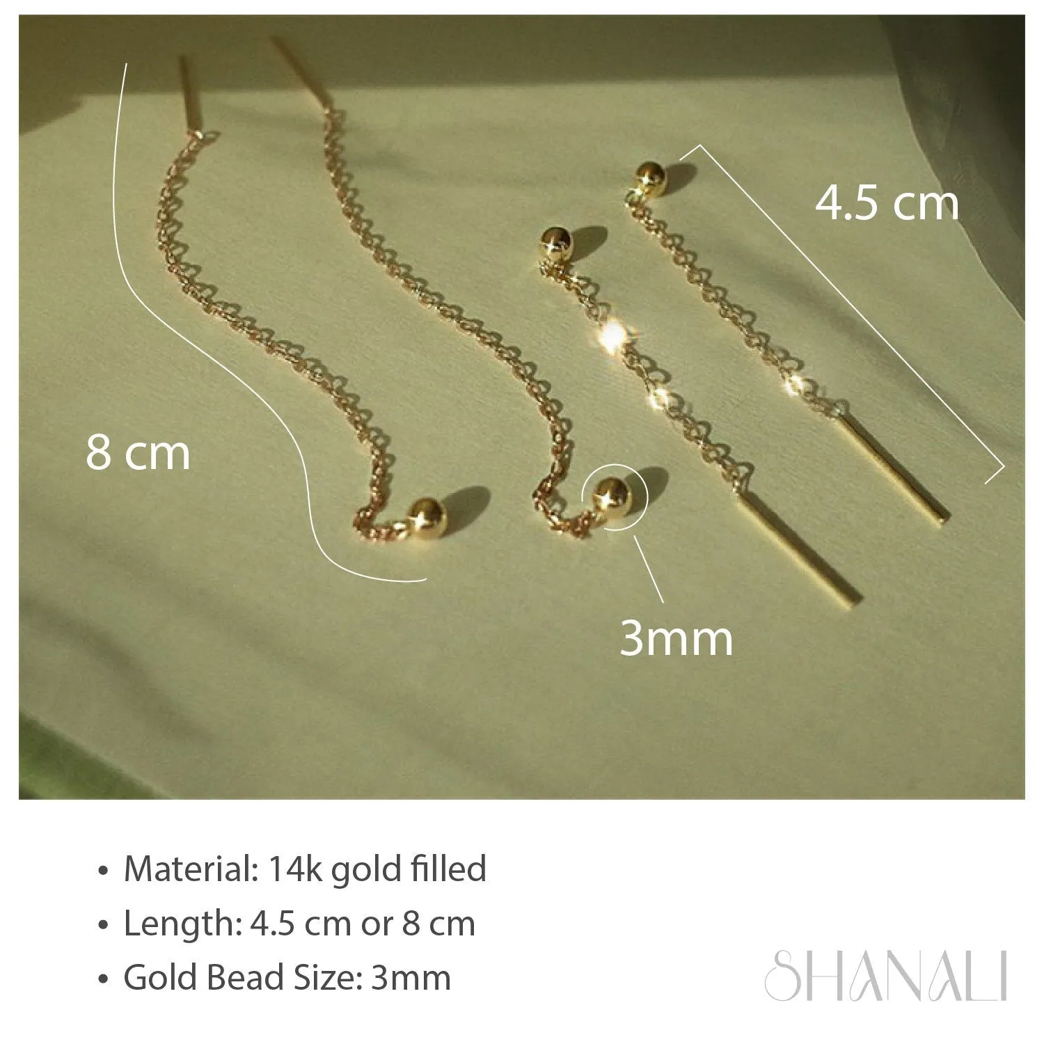 14k Gold Filled Threader Earrings