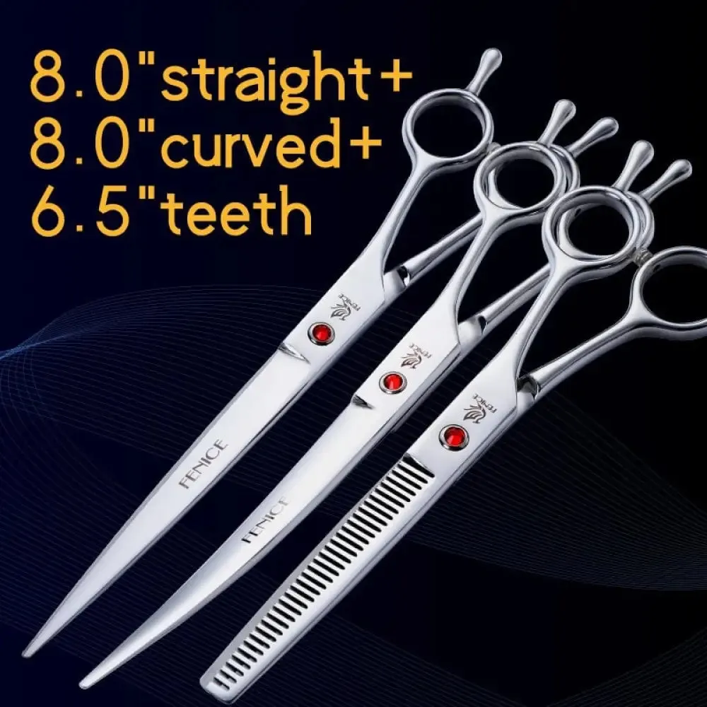 7 7.5 8 Inch Professional Pet Dogs Grooming Scissors Set Straight&curved&thinning Shear