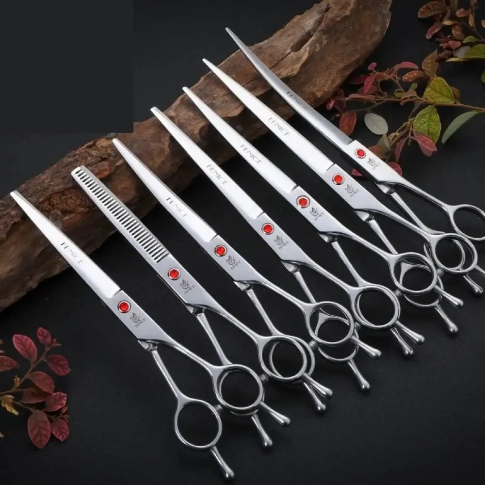7 7.5 8 Inch Professional Pet Dogs Grooming Scissors Set Straight&curved&thinning Shear