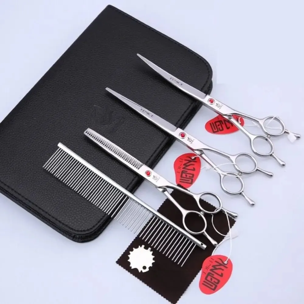 7 7.5 8 Inch Professional Pet Dogs Grooming Scissors Set Straight&curved&thinning Shear