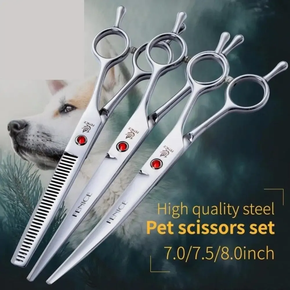 7 7.5 8 Inch Professional Pet Dogs Grooming Scissors Set Straight&curved&thinning Shear