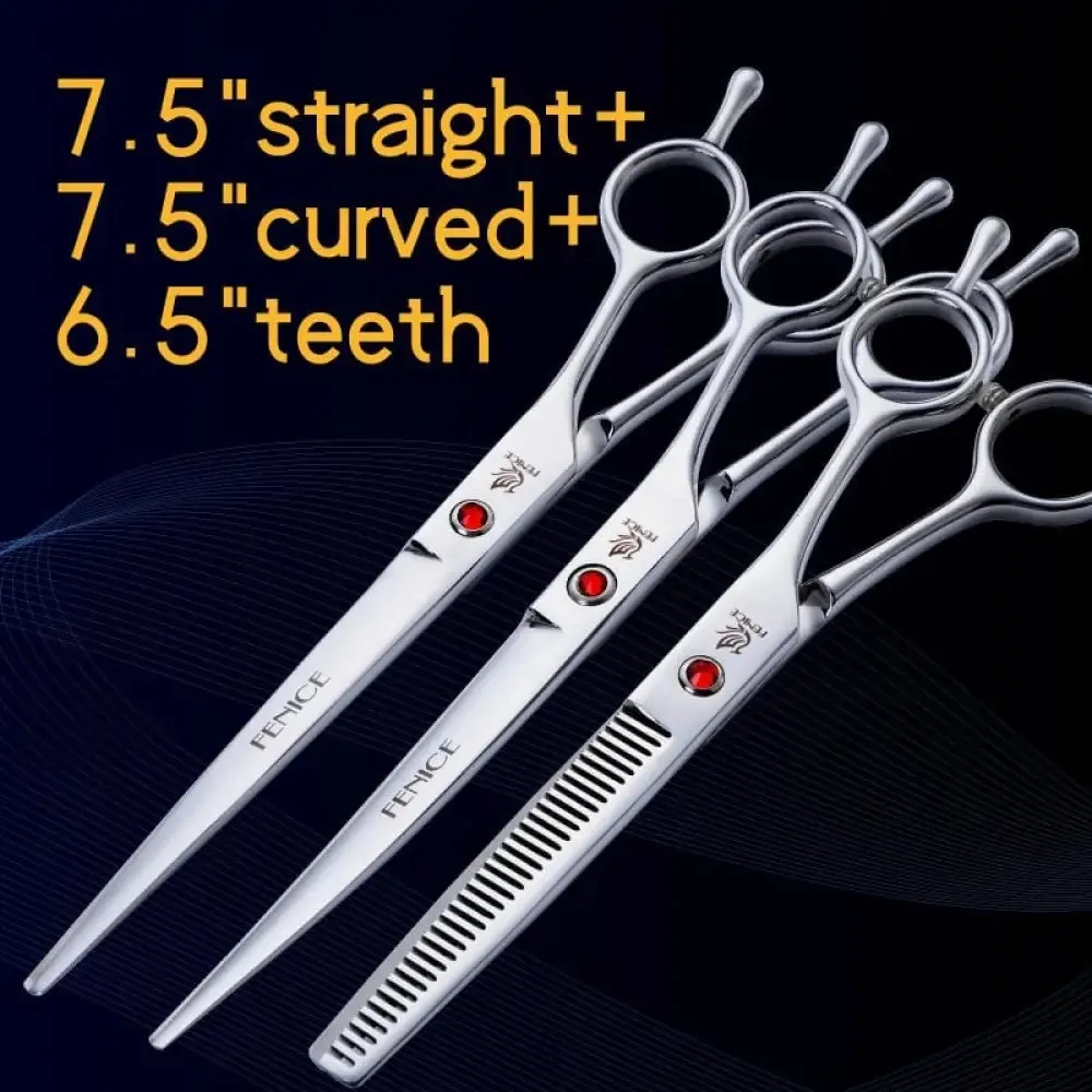 7 7.5 8 Inch Professional Pet Dogs Grooming Scissors Set Straight&curved&thinning Shear