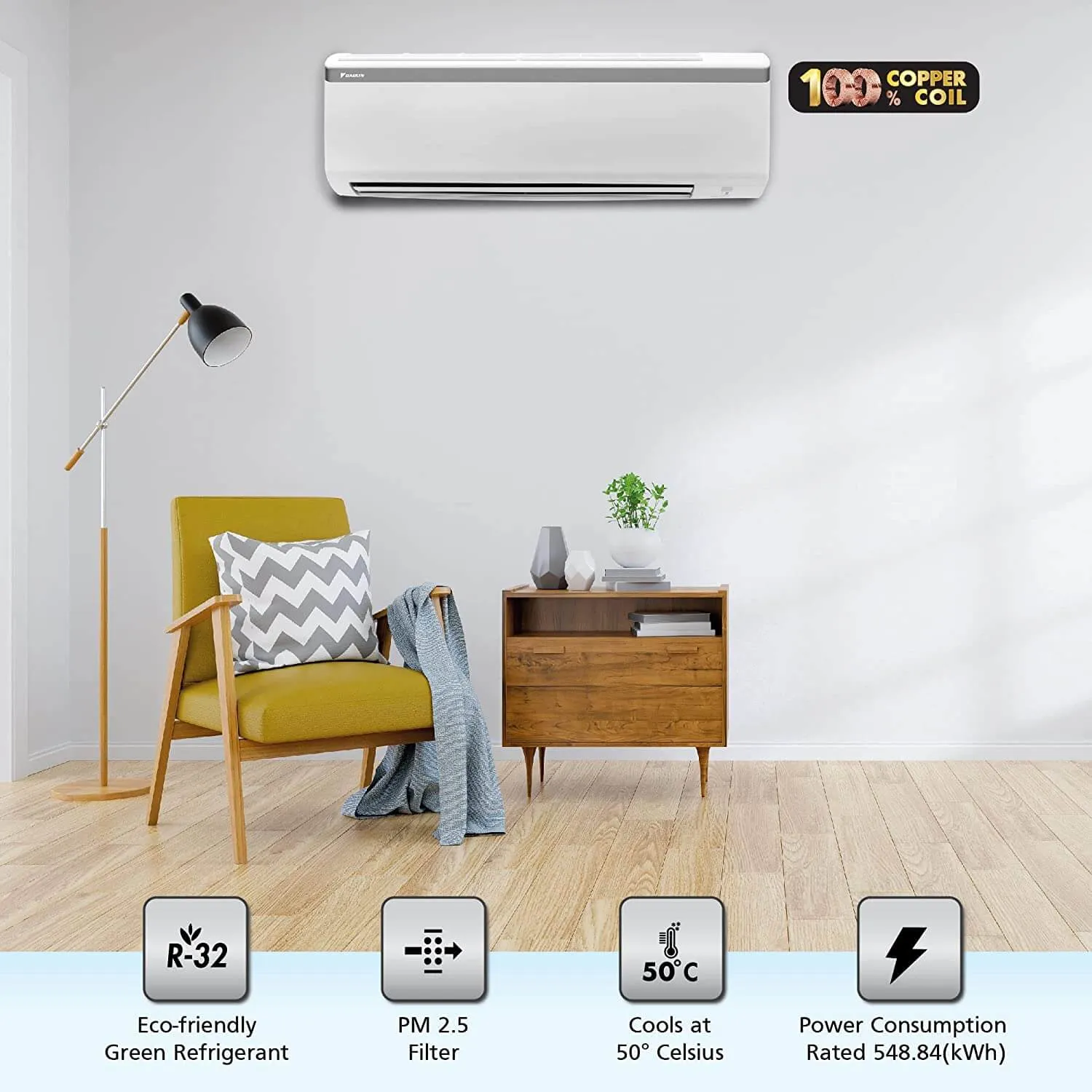 Daikin FTL28UV16 0.8 Ton 3 Star, Fixed Speed Split AC