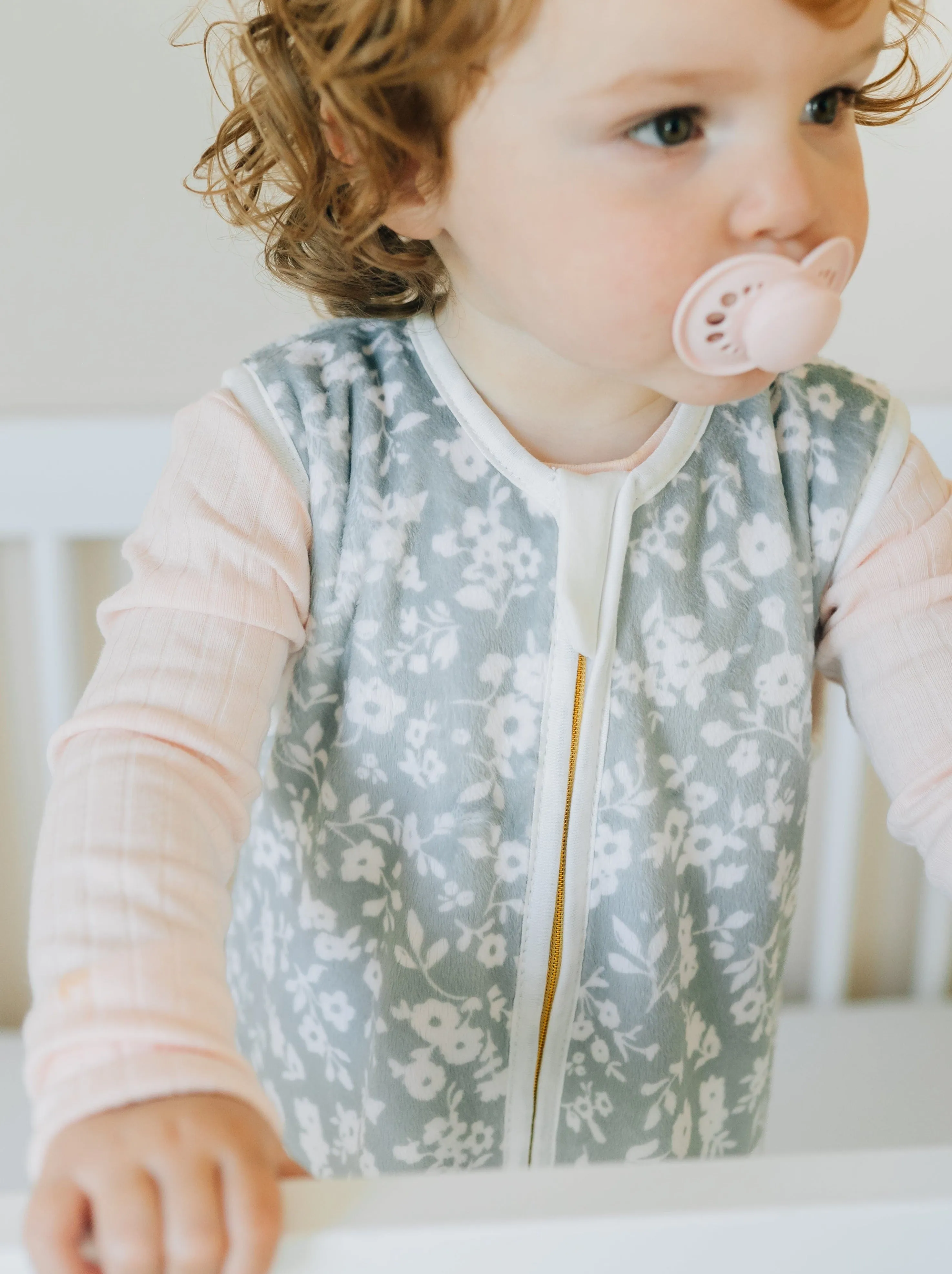 Dainty Floral Sage Wearable Minky Blanket