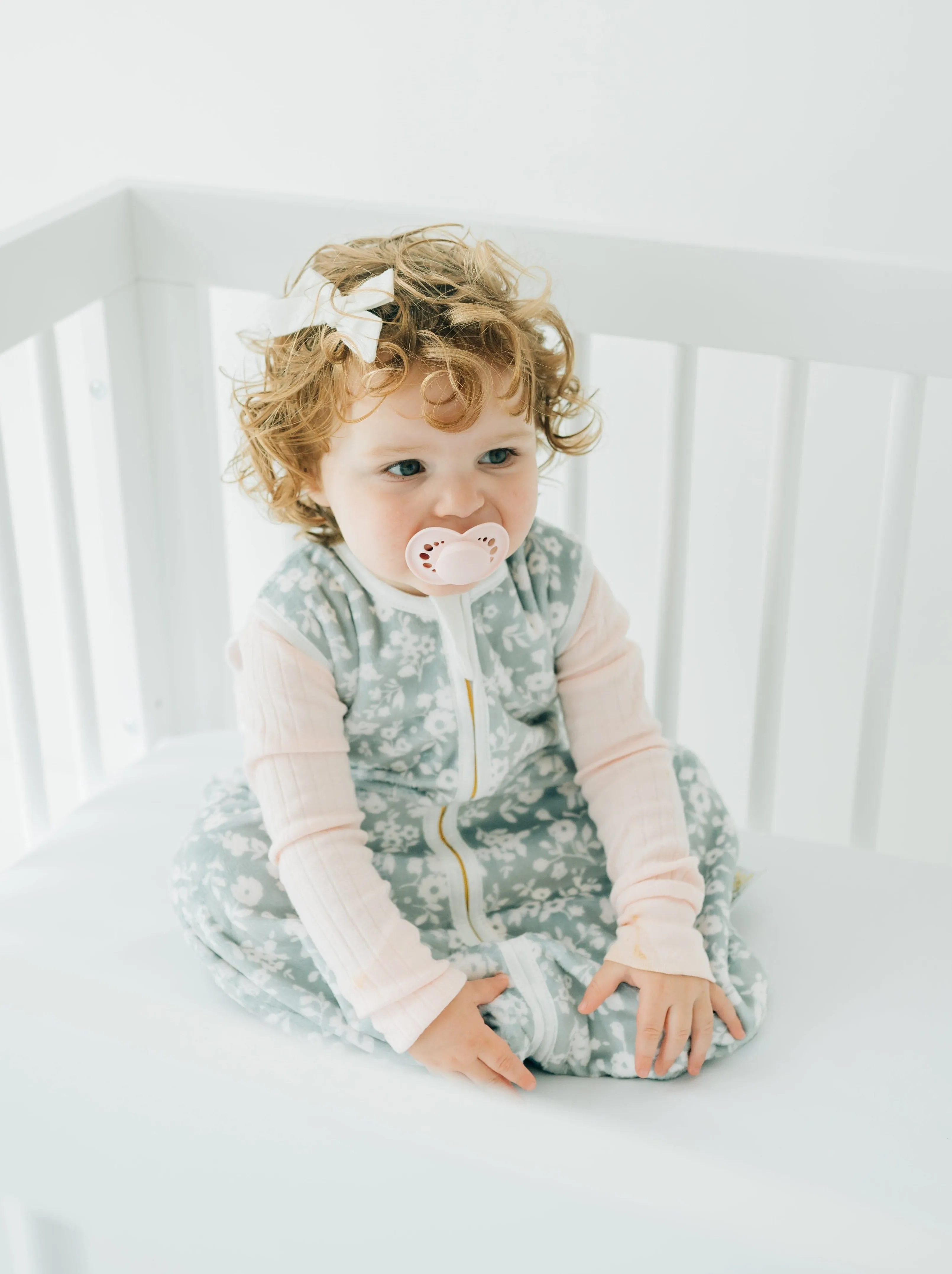Dainty Floral Sage Wearable Minky Blanket