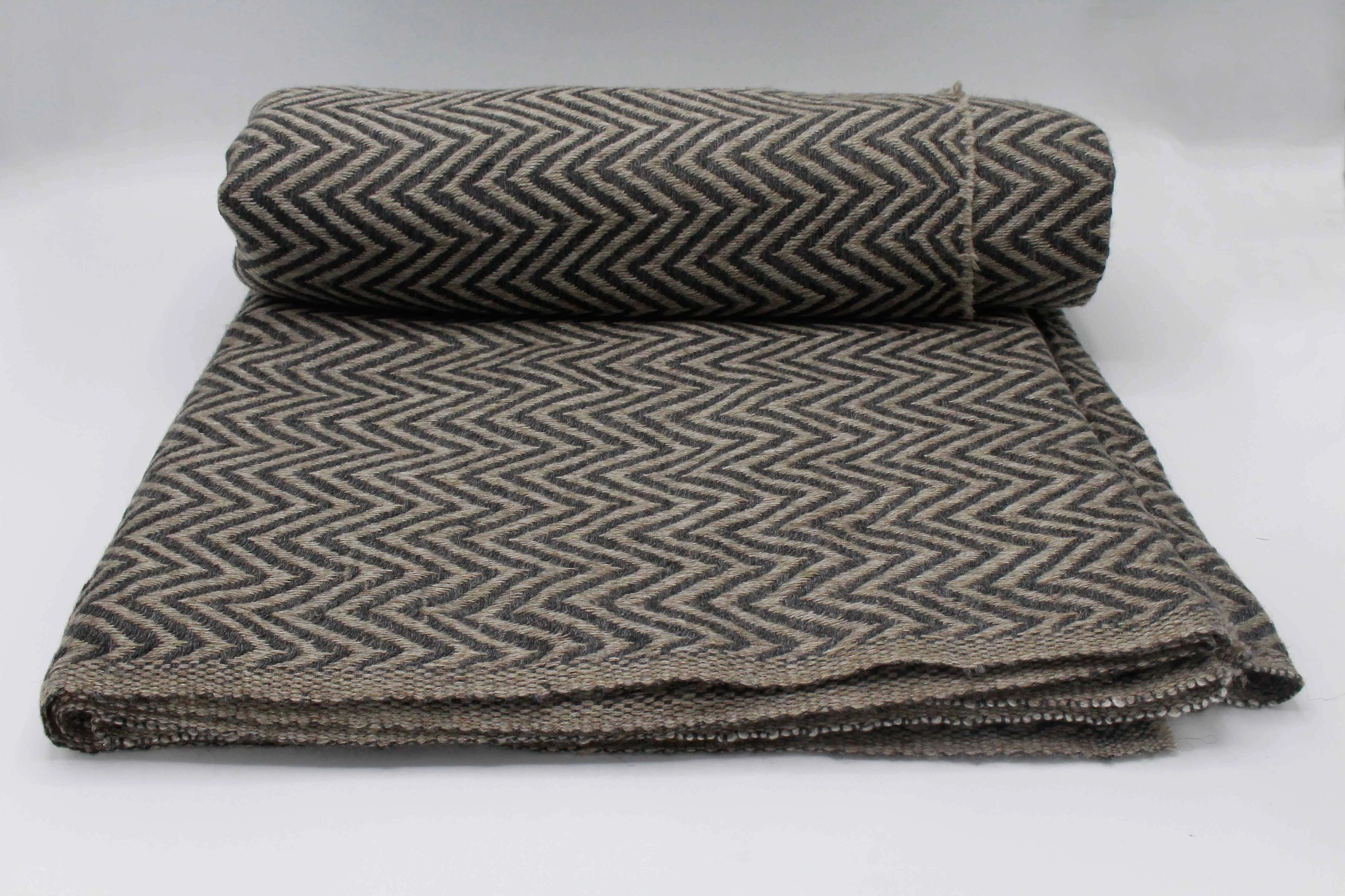 Dark Brown & Black Chevron Cashmere Blanket