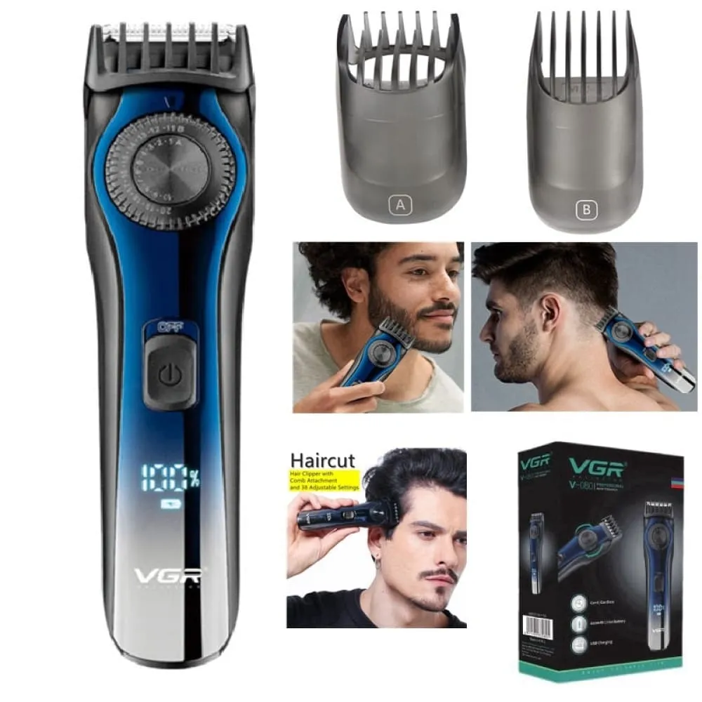 Electric Cord/cordless Adjustable Rechargeable Beard Hair Trimmer with 38 Setting for Men