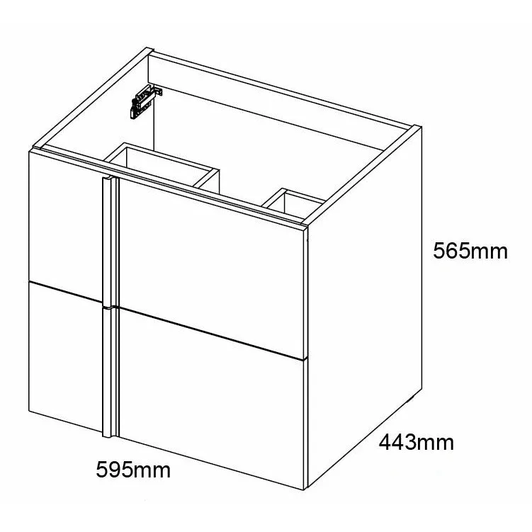 Frontline Sandy Grey Wall-Mounted Onix 2 Drawer, 2 Door Vanity Unit with White Handles (1200mm)