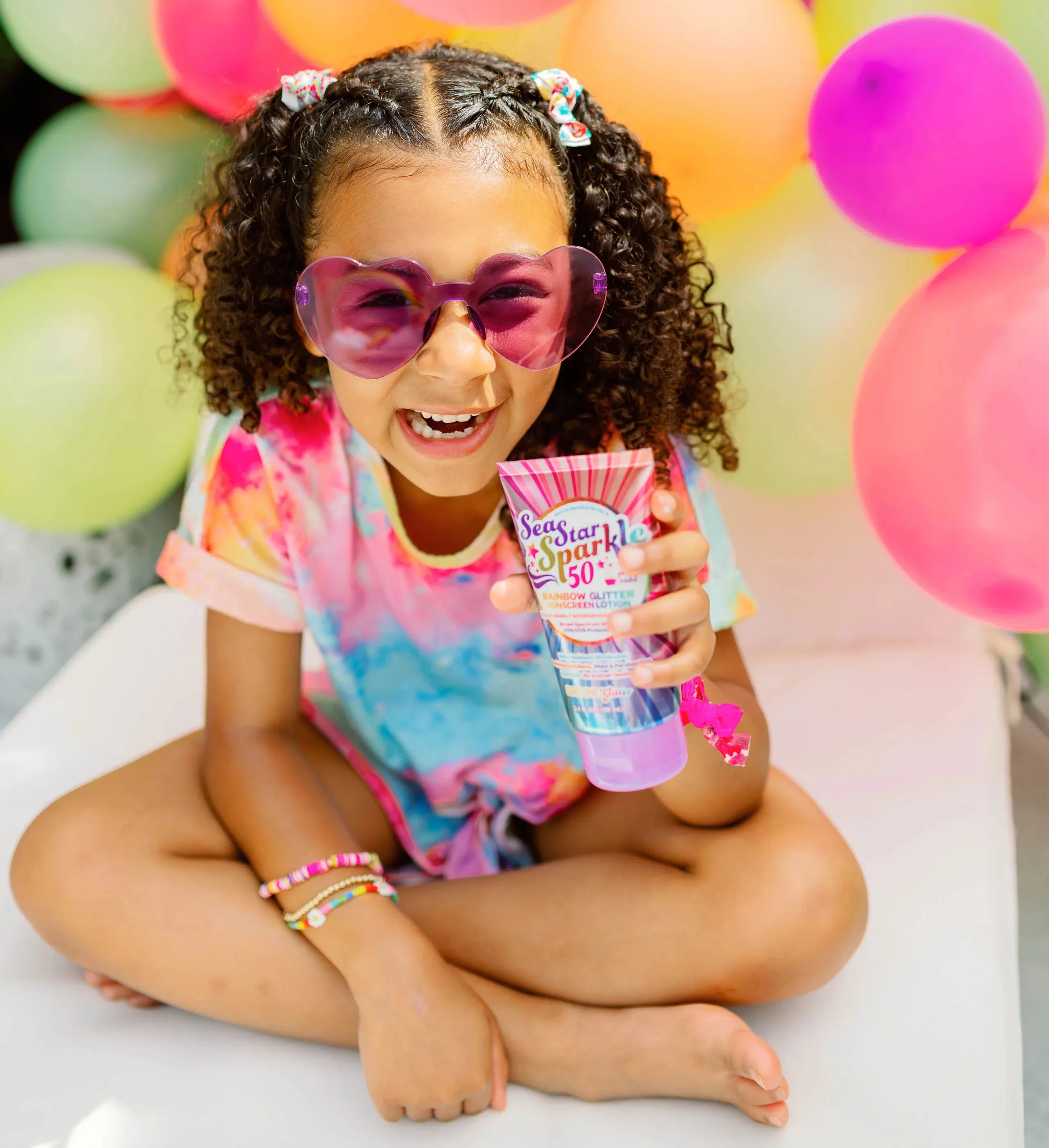 Sea Star Sparkle - Party Cake Scent - Glitter Sunscreen | Rainbow | SPF50 | 3.4 oz.