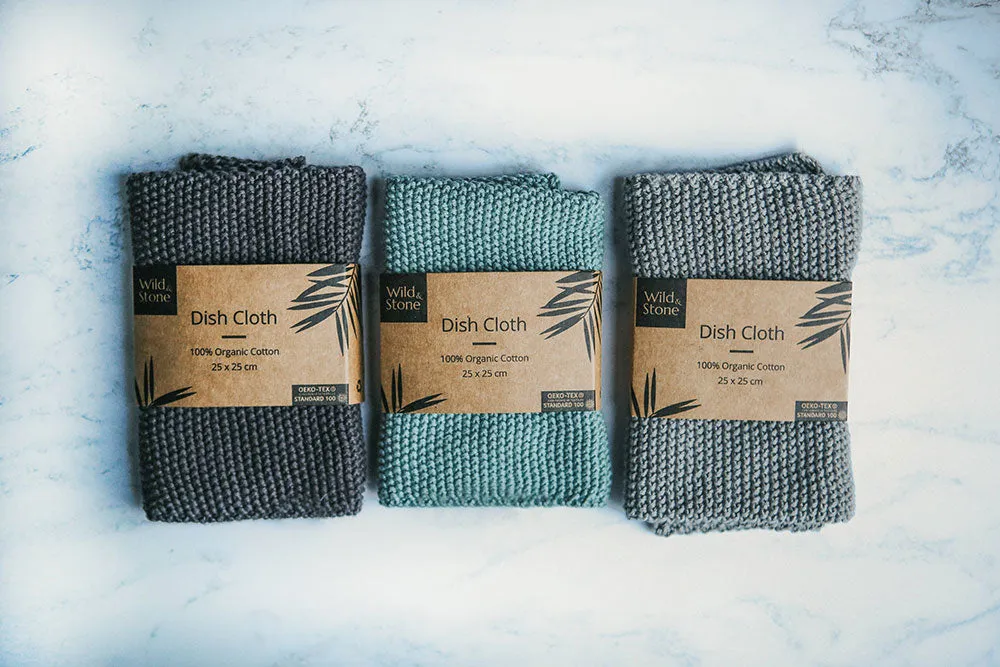 Wild & Stone Organic Cotton Dish Cloth - Dove Grey