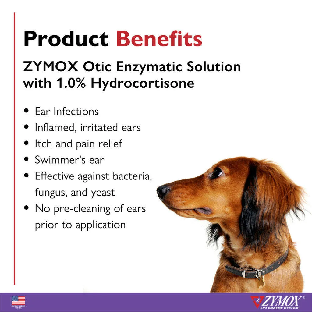 ZYMOX Otic Enzymatic Solution With 1% Hydrocortisone